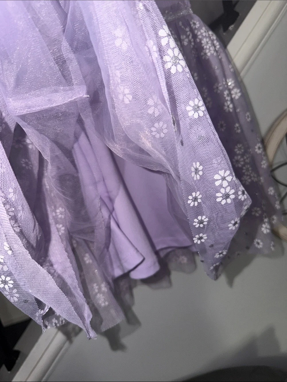 btween Lavender Floral Tulle Dress
